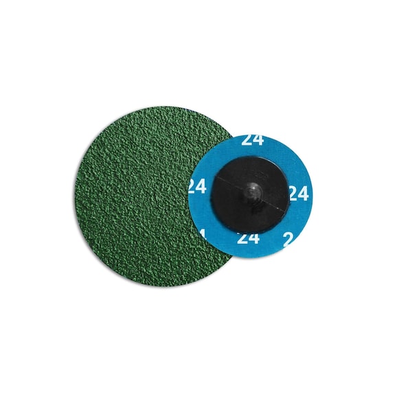 Continental Abrasives 3" 24 Grit Green Zirconia with Grinding Aid Cloth Reinforced Quick Change Style Disc Q-ZG3024 - main